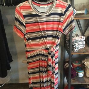 Multi Striped Tie across the waist Dress